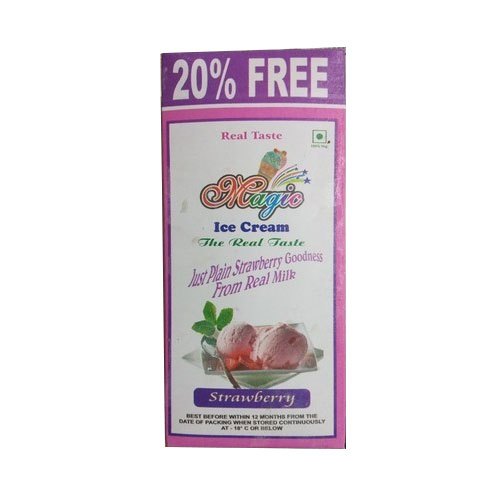 Magic Strawberry Ice Cream Brick, Packaging Type: Box