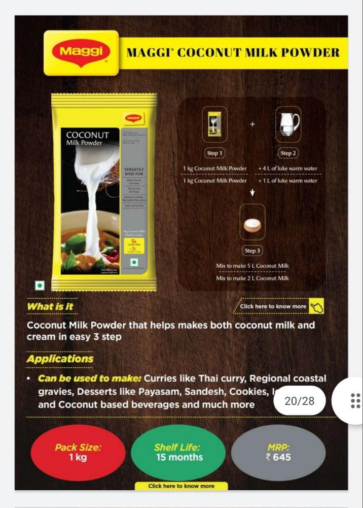 Nestle 1 Kg Maggi Coconut Milk Powder