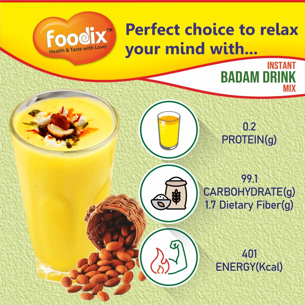 foodix Healthy Almond drink mix powder, Packaging Size: 25KG, Packaging Type: Bag