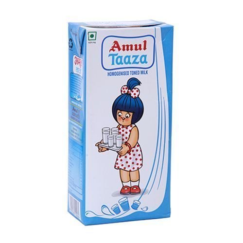 Amul Taaza Toned Milk 1 Ltr Carton, Tetra