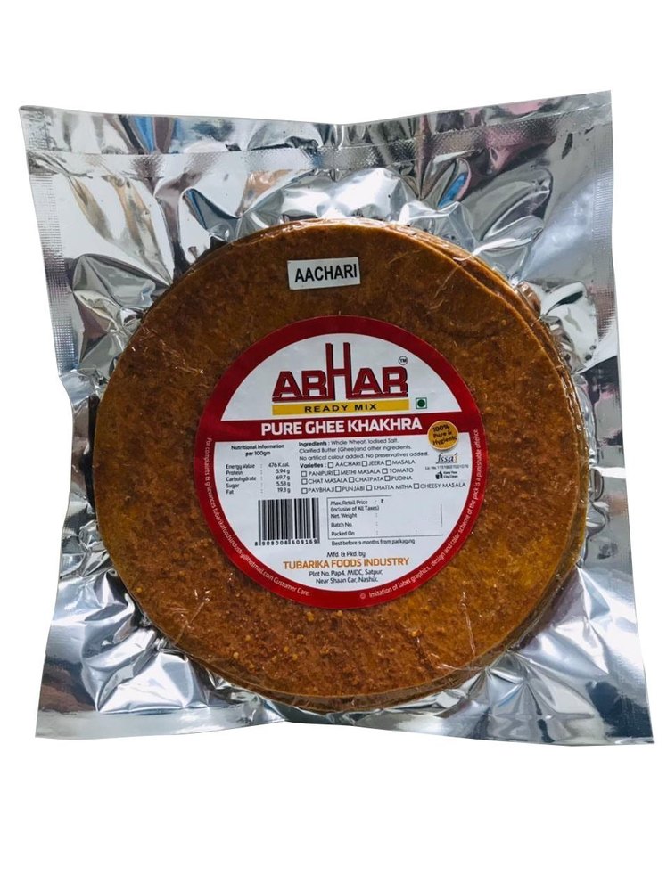 Arhar Pan India Mix Achari Khakhra, 9 Months From Packaging, Packaging Size: 200 G