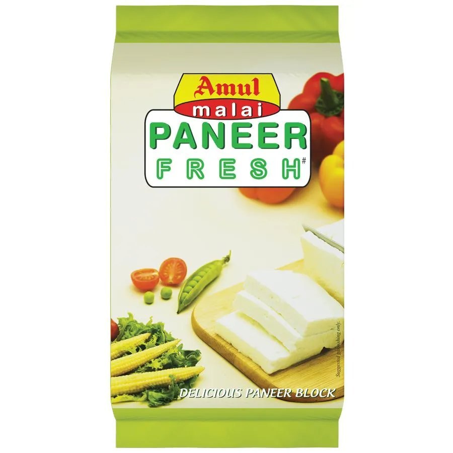 Packet Amul Malai Fresh Paneer Block 1 Kg (2x500)