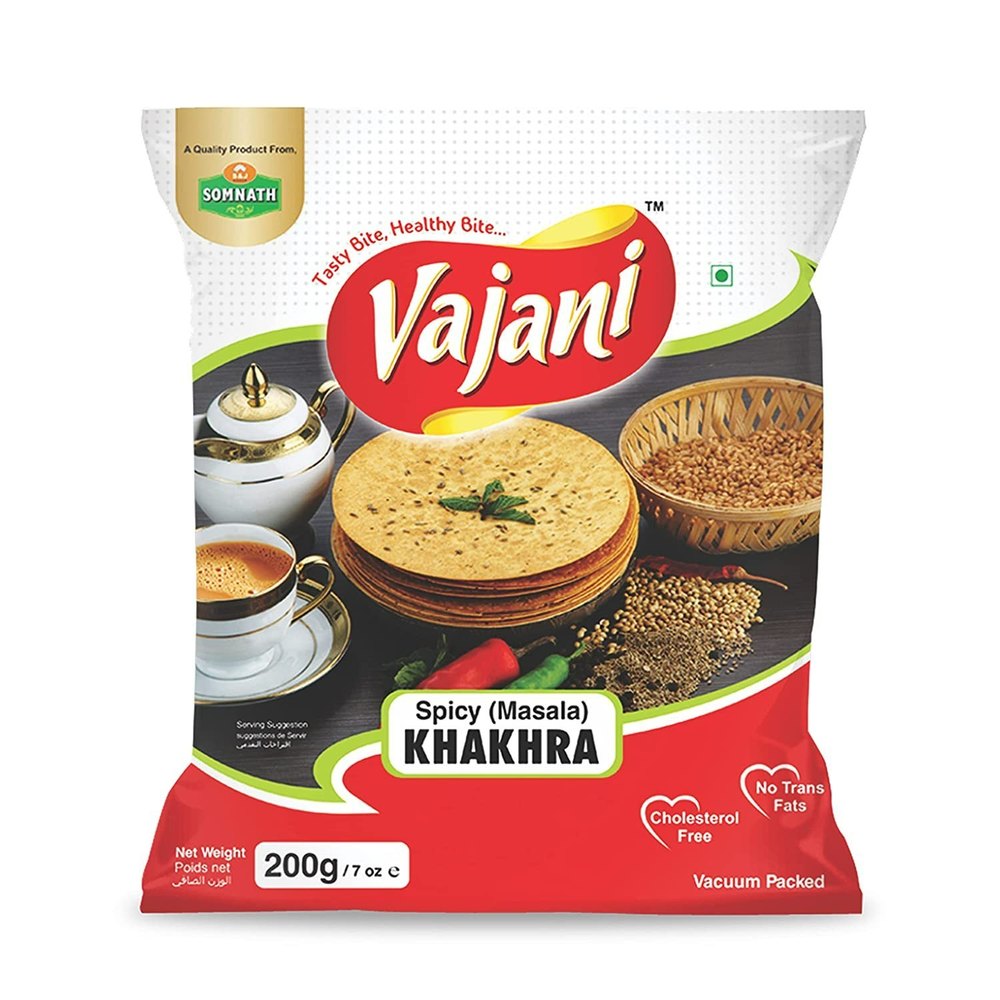 Vajani Spicy Masala Khakhra, Packaging Type: Packet, Packaging Size: 200g