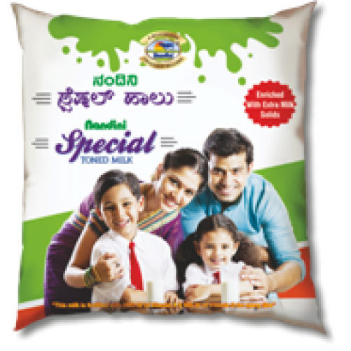 Nandini Special Toned Milk, Packaging Type: Pouche
