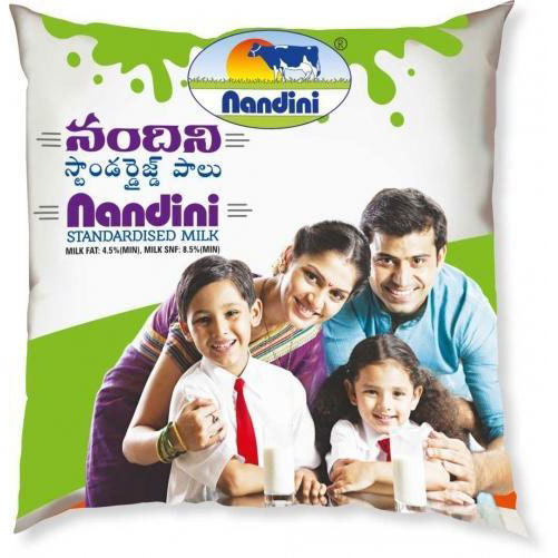 Nandini Pasteurized Standardized Milk, Packaging Type: Pouche