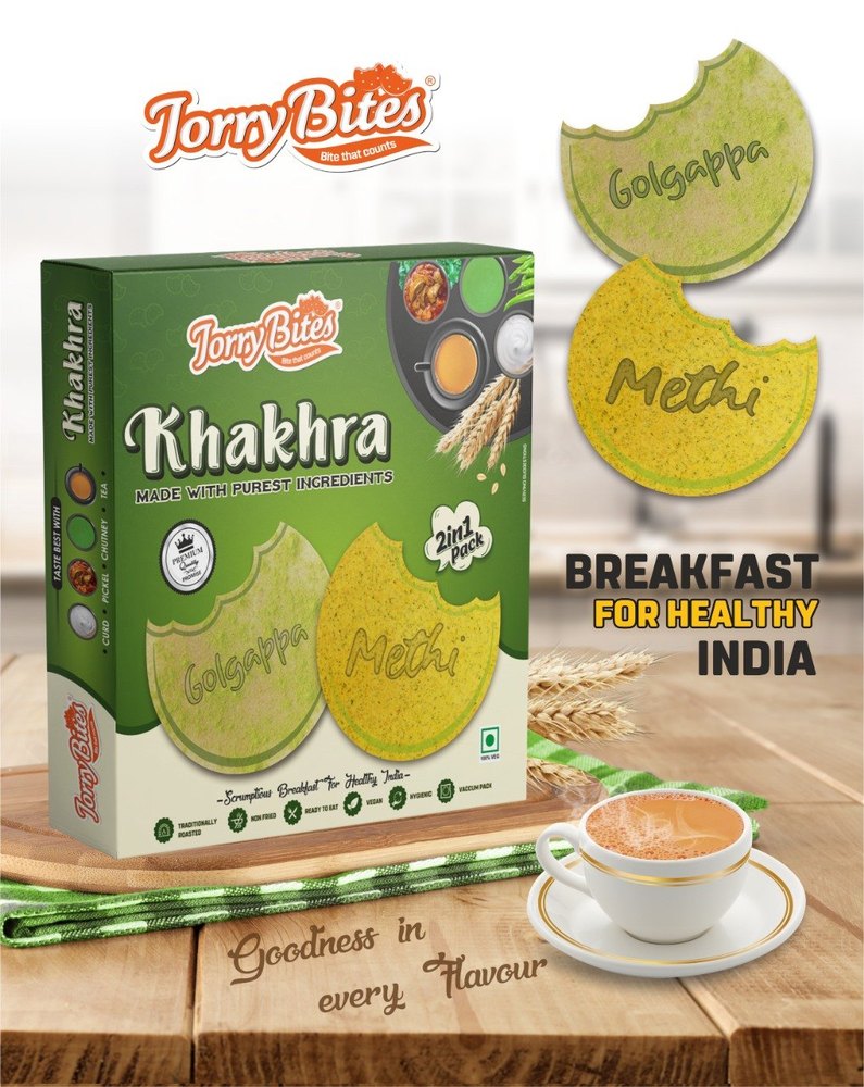 Gujarat Round Golgappa-Methi Khakhra, 200 G, Packaging Type: Vacuum Pack