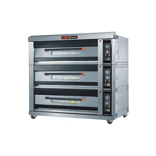 Stainless Steel Triple Deck Baking Oven, For Hotels