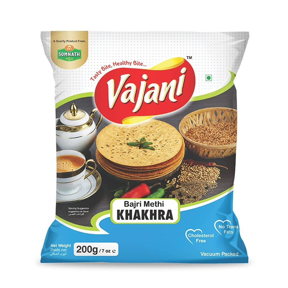 Vajani Bajra Methi Khakhra, Packaging Type: Packet, Packaging Size: 200g