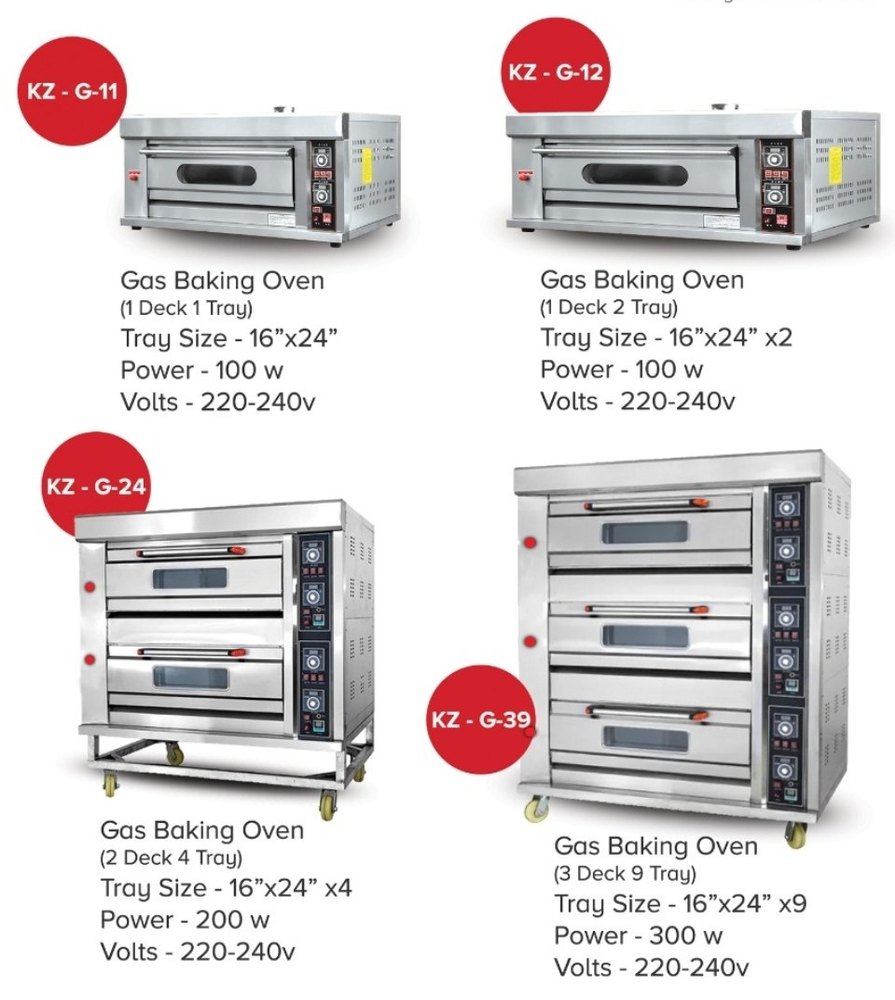 Gas Stainless Steel Baking Oven, Capacity: 100-500 Kg