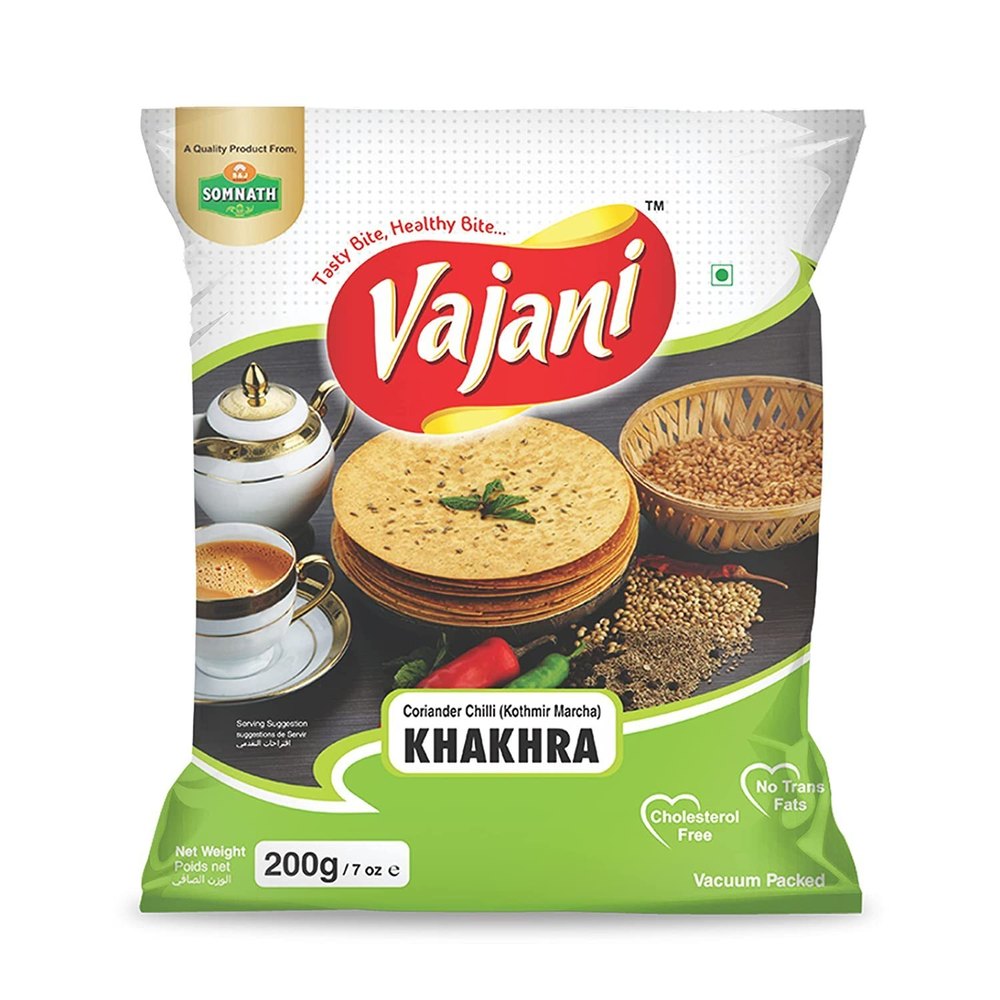 Vajani Kothmir Marcha Khakhra, Packaging Type: Vacuum Pack