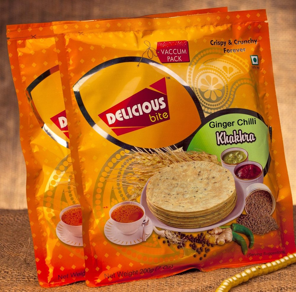 Delicious Bite Rajkot Ginger Chilli Khakhra, Packaging Type: Packet, Packaging Size: 200 Gm