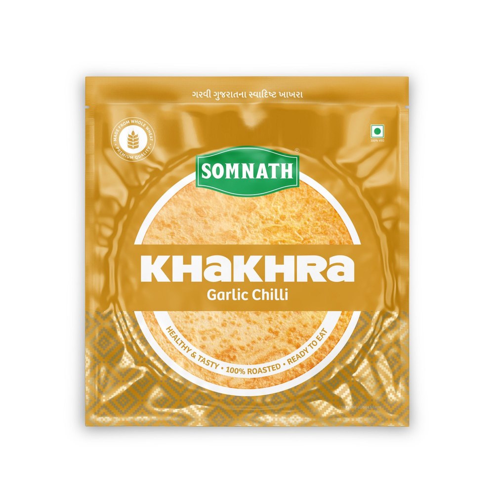 somnath Garlic chilli khakhra, Packaging Type: Packet