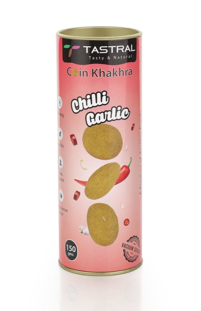 Gujarat Tastral Chilli Garlic Coin Khakhra, 6 Months, Packaging Size: 150g