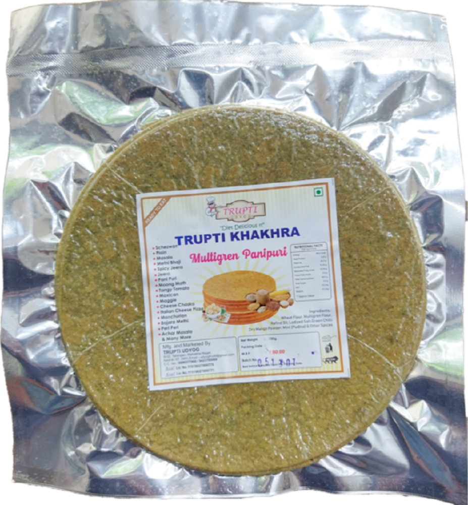 Round Multigrain Pani Puri Khakhra, 6 Piece, Packaging Type: Packet