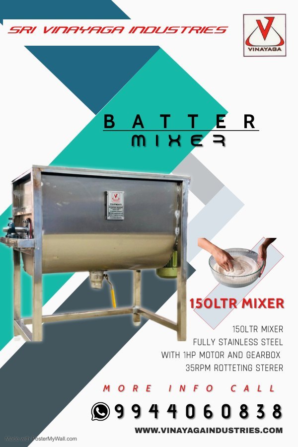 Batter Mixer-650, Capacity: 650 Ltr