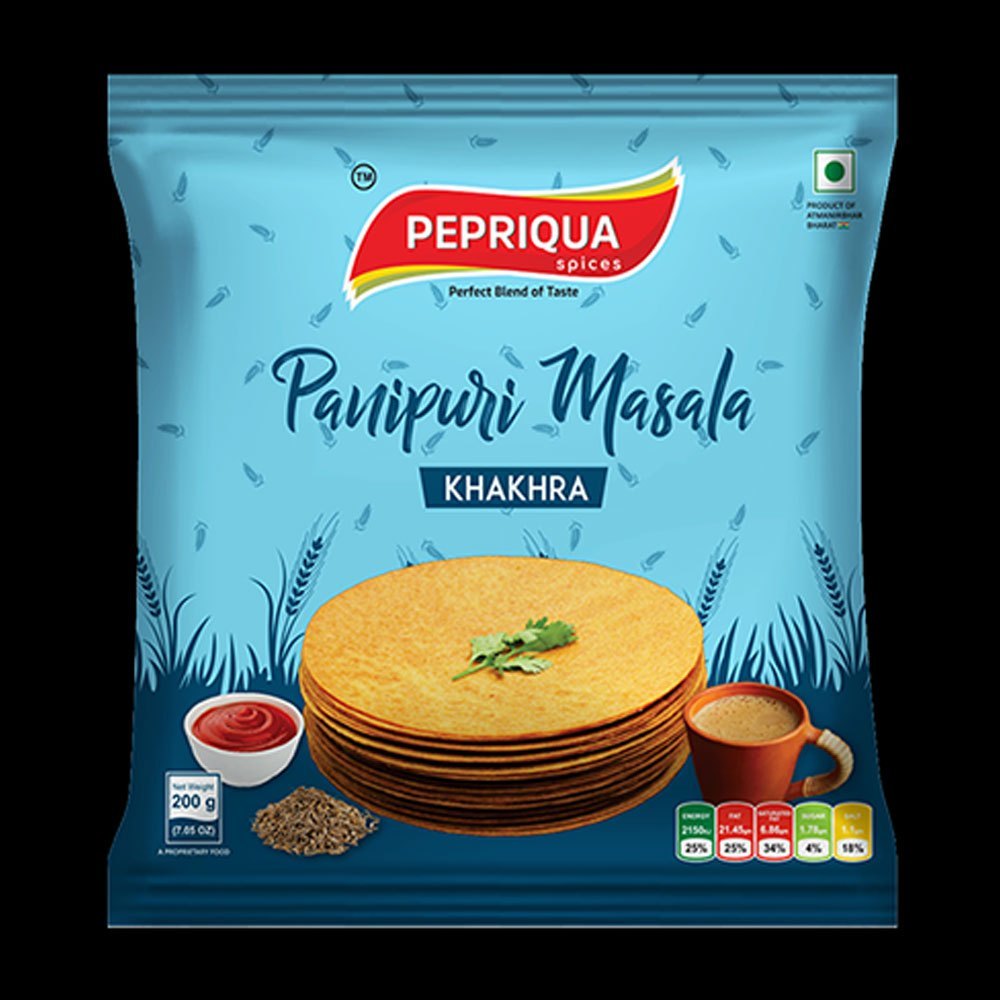 Round Panipuri Masala Khakhra, 200gm, Packaging Type: Packet