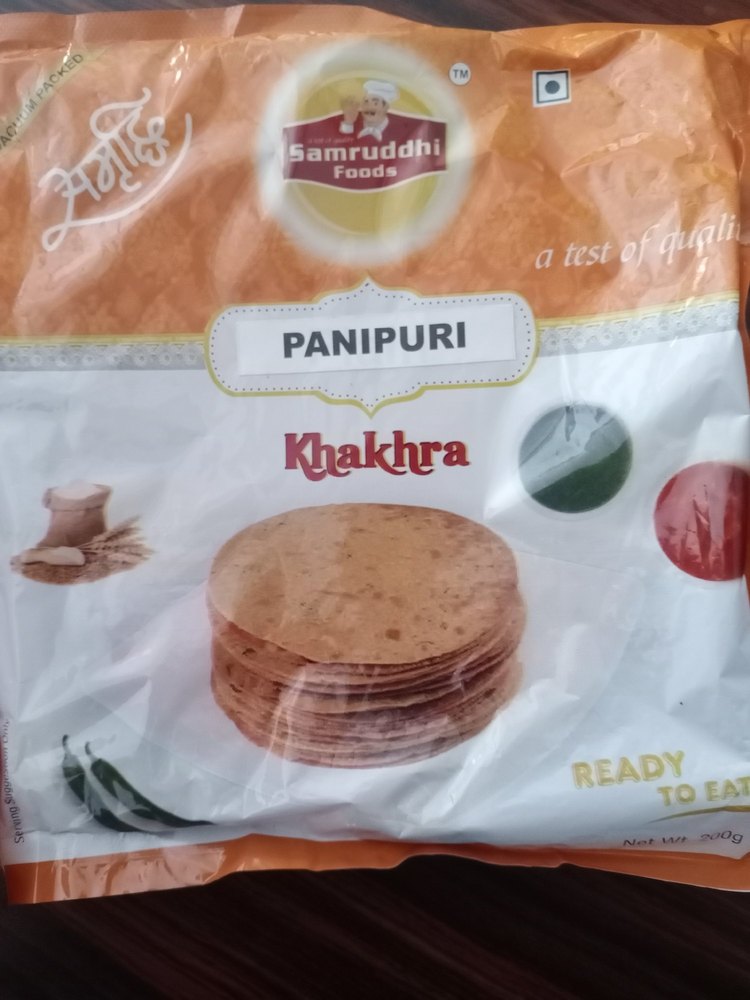 Gujarat Round Panipuri Khakhra, 200 Grams, Packaging Type: Vacuum Pack