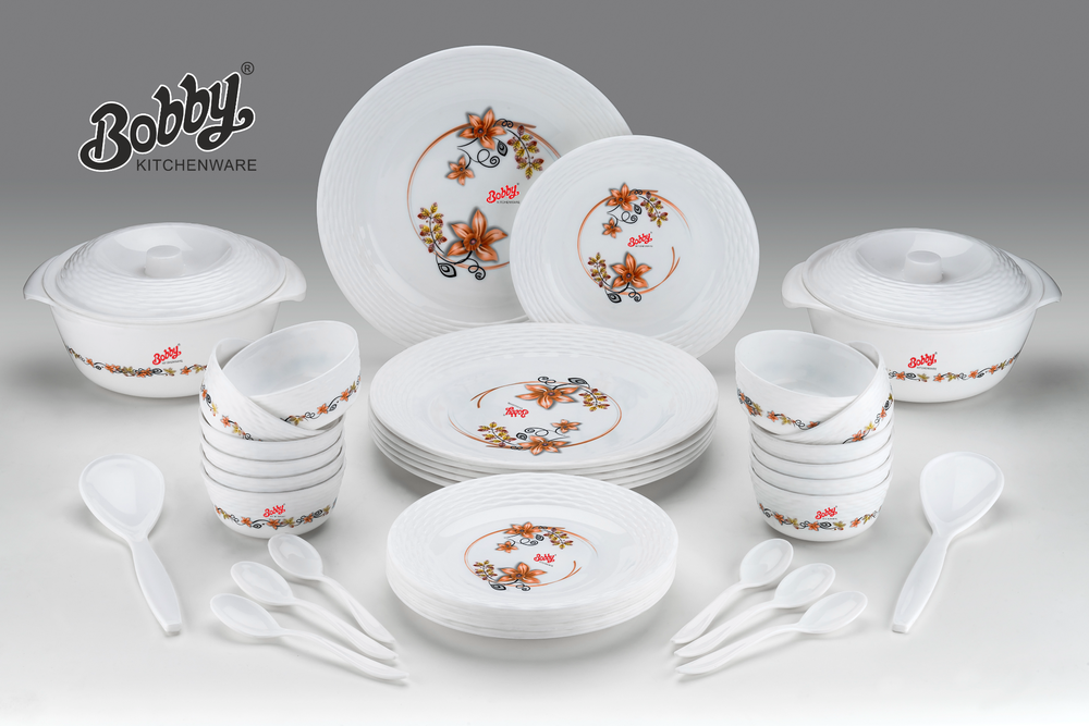 Plastic Microwave Dinner Set Bobby 36 Pcs, For Multipurpose