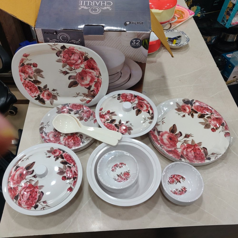 same Round Melamine Dinner Set 32 Pieces, For Home