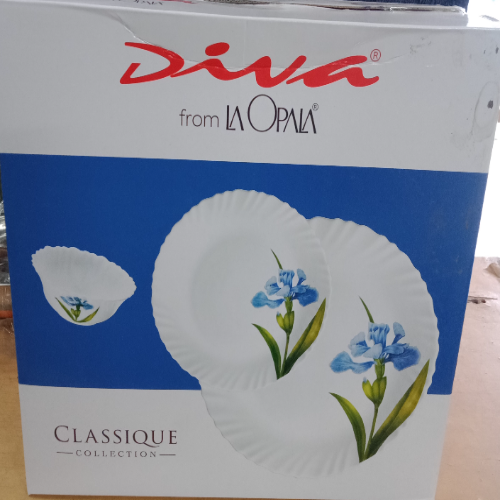 6pc White Melamine Dinnerware