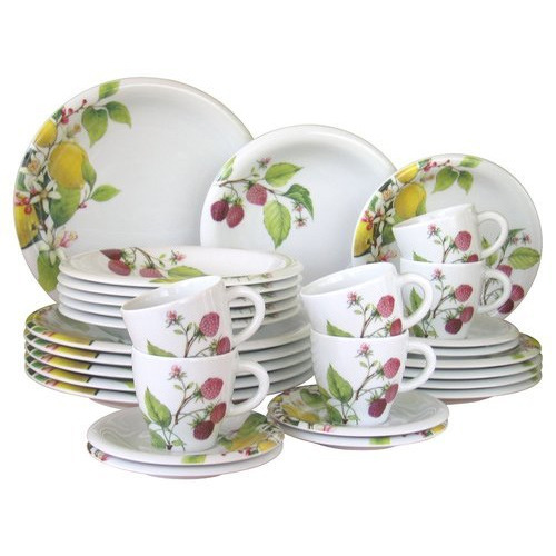 Printed Melamine Crockery Set, 24