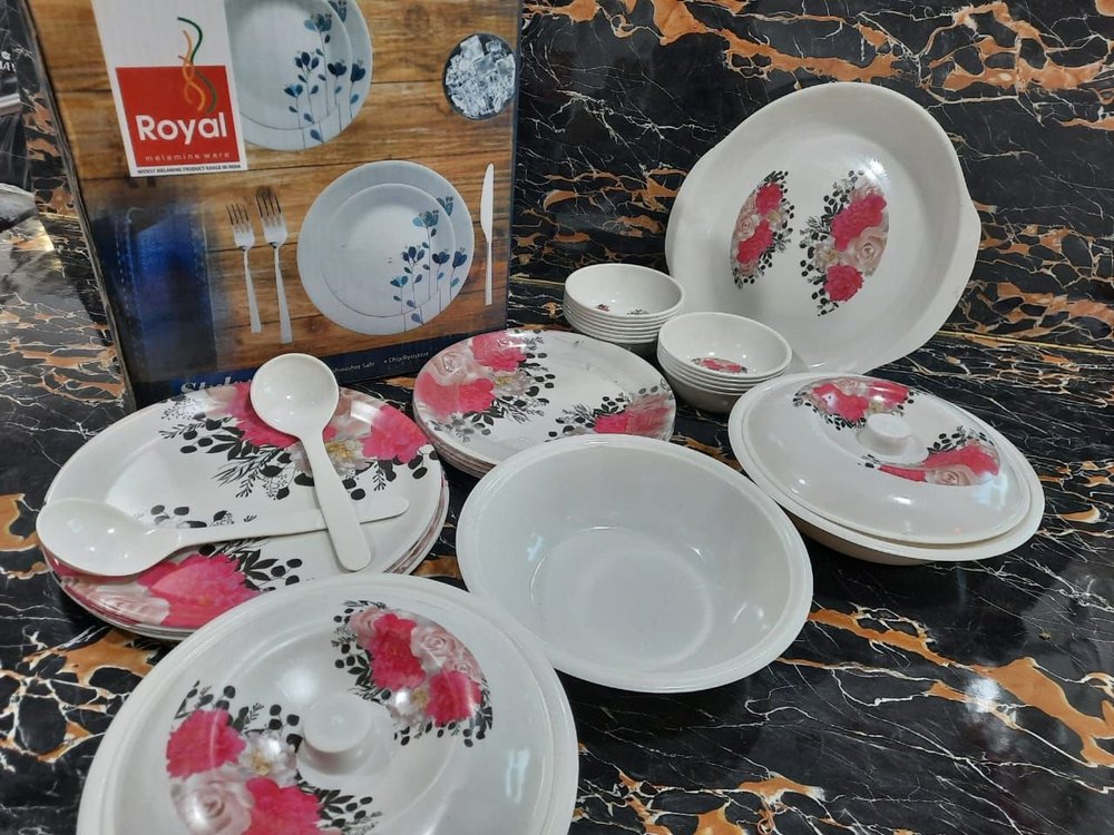 Royal White Dinner Crockery Set, For Hotel, 32pcs