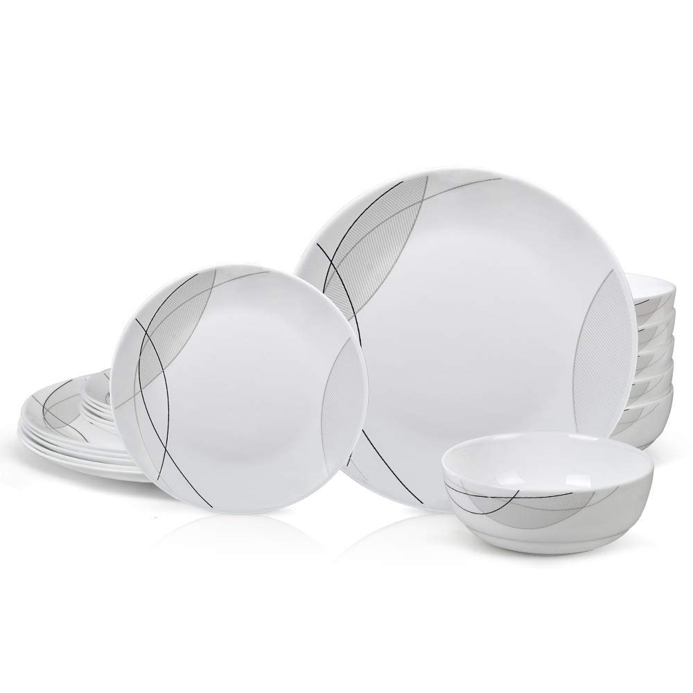 I.B Market White Kitchen Dinner Set, For Home, 18 Piece