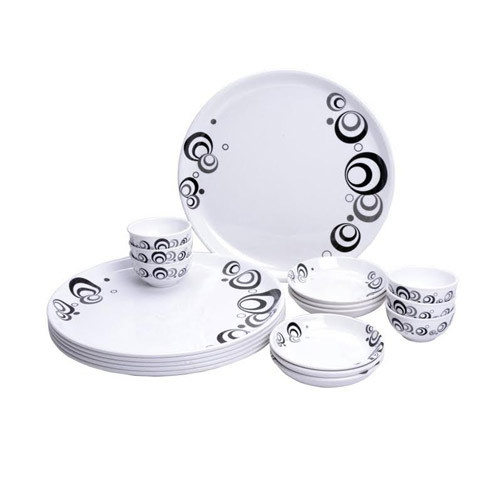 MEHUL Round Black Bubble Melamine Dinner Set, for CATERING, HOTEL & RESTAURANT