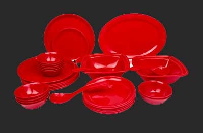 Cornet White & Red Dinner Sets, For Hotel
