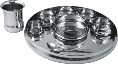 Heritage Steel Deluxe Thali Set, for Home and Hotel/Restaurant