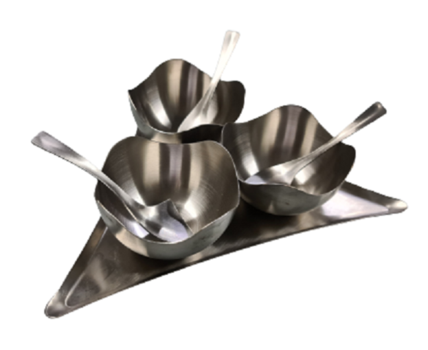 Arihant Polished Stainless Steel Triangle Tray Set, Size: 23*23*23, Capacity: None