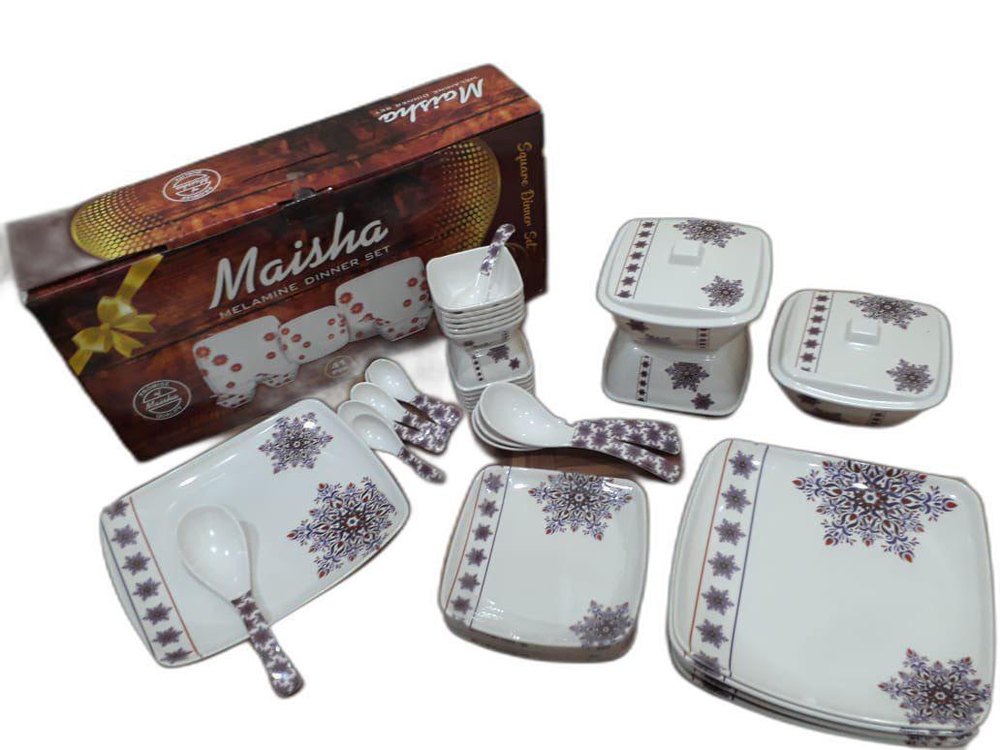 maisha White Square Dinnerware Set, For Home, 41