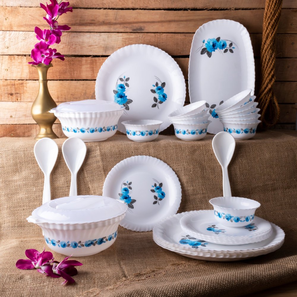 SWARA 32 Piece White plastic Dinner Set