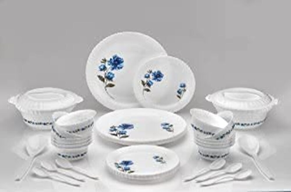 White Plastic Dinner Set 36pc set, For Home