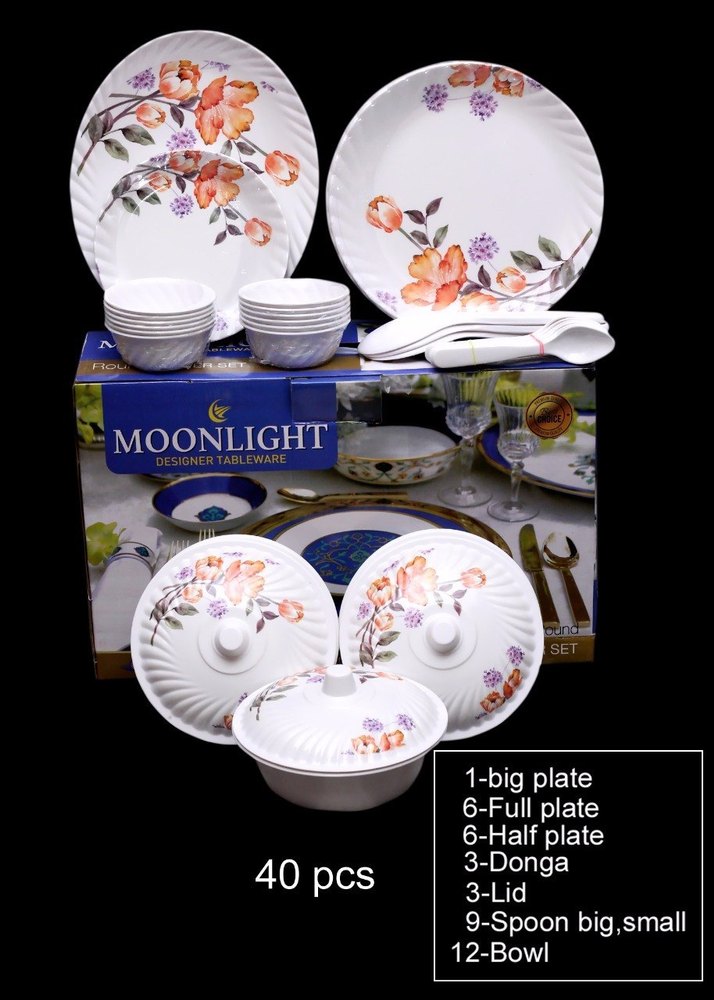 White Melamine Dinner Set, For Home