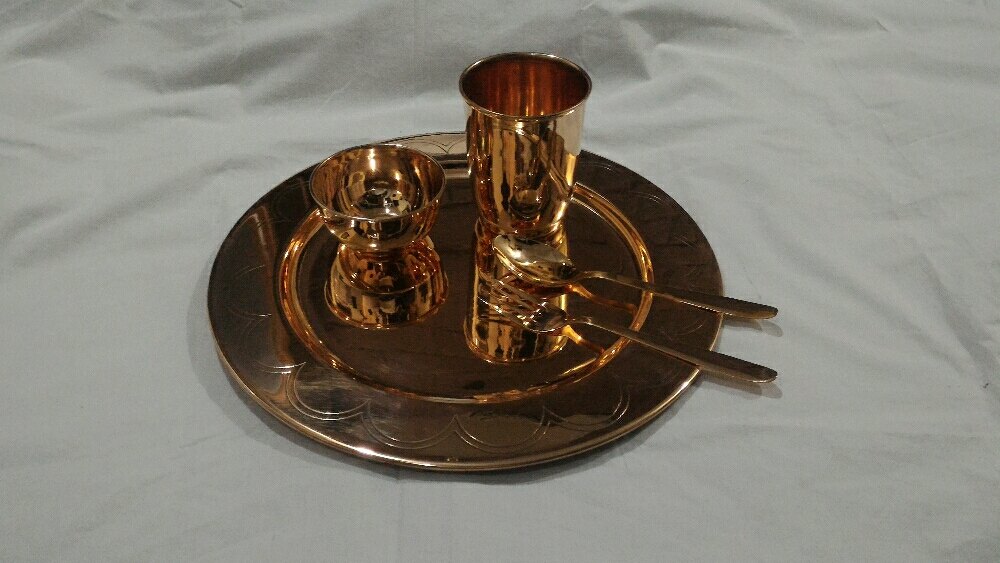Bhatia Sons Light Brown Bronze Dinner Set, For Home