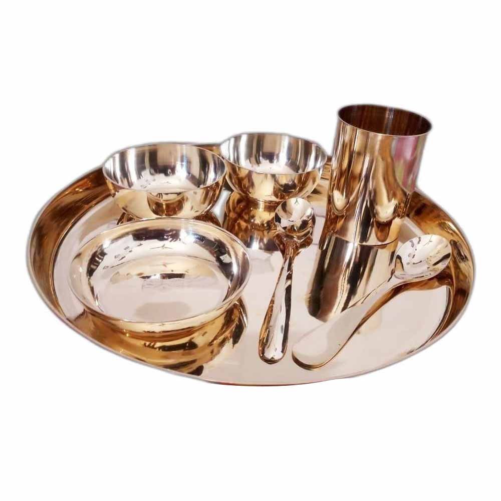 Rose Gold 7 Piece Bronze Dinner Set, For Kitchen