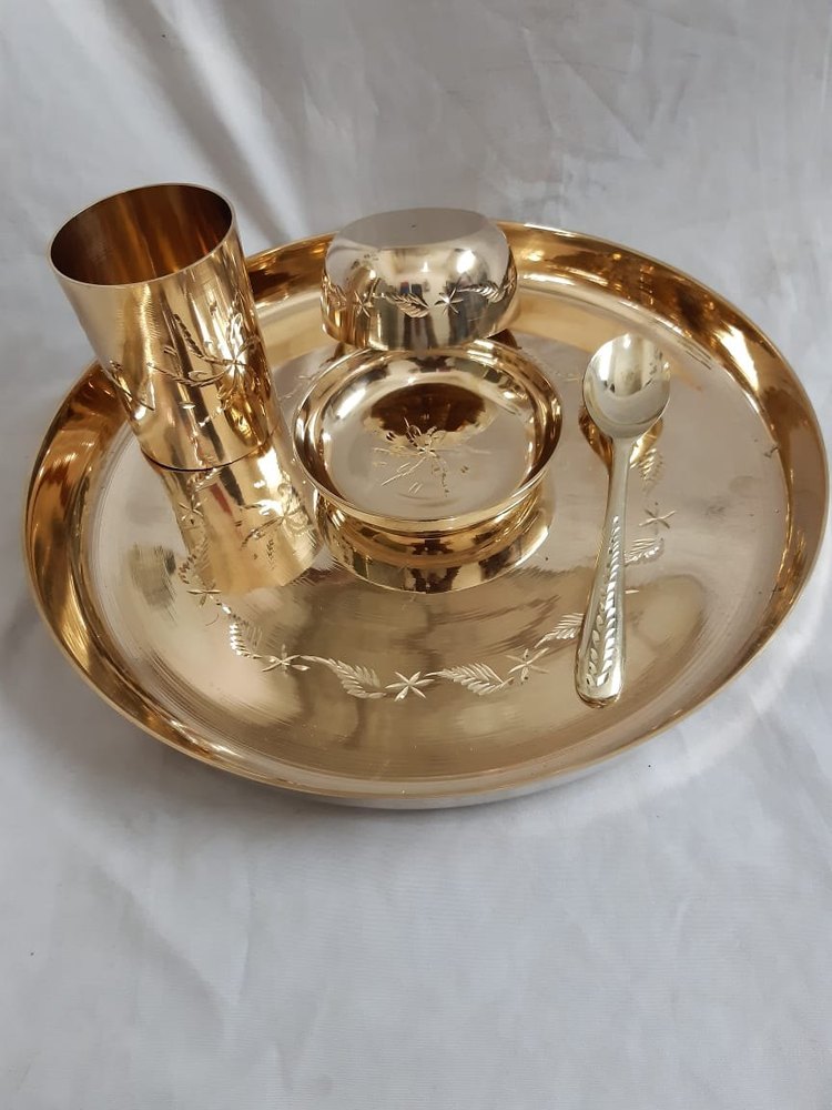 Round Baby Kansa Thali Set, For Gift