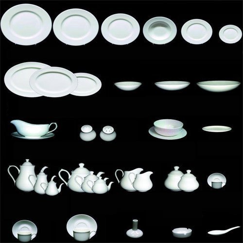 BHARAT White Bone China Crockery Set, For Hotel