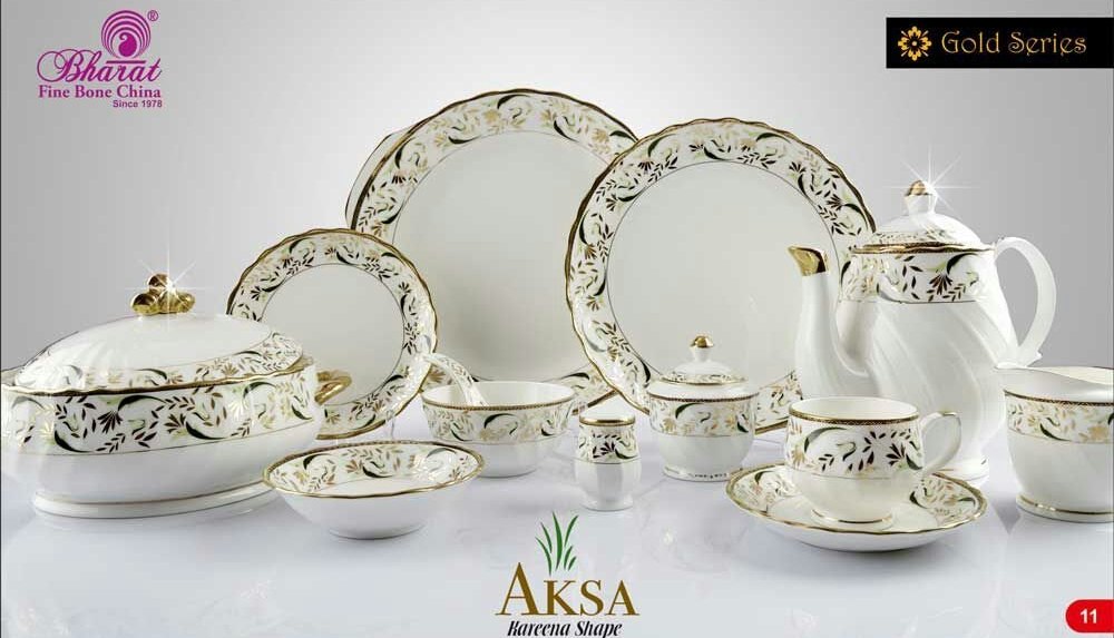 White Printed Bone China Crockery