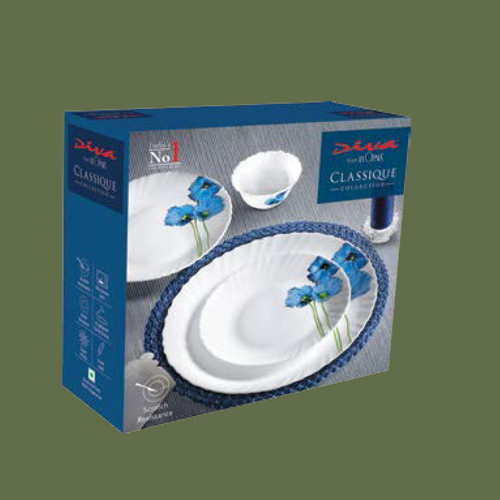 Opalware White Base Dinner Set 6/10pcs