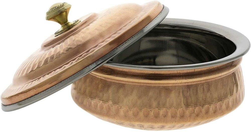 Hammered Polished Copper Donga Set, For Hotel