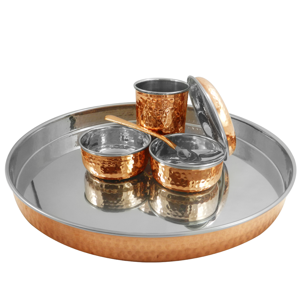 S.S Copper Dinner Set