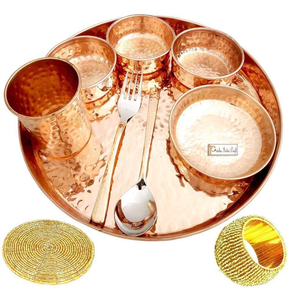 Rps Copper Thali Set, For Home