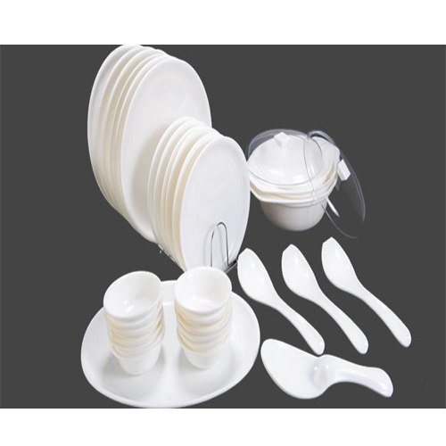 Swift White Acrylic Dinner Set for Kitchen