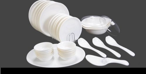 White Acrylic Crockery Set, Box