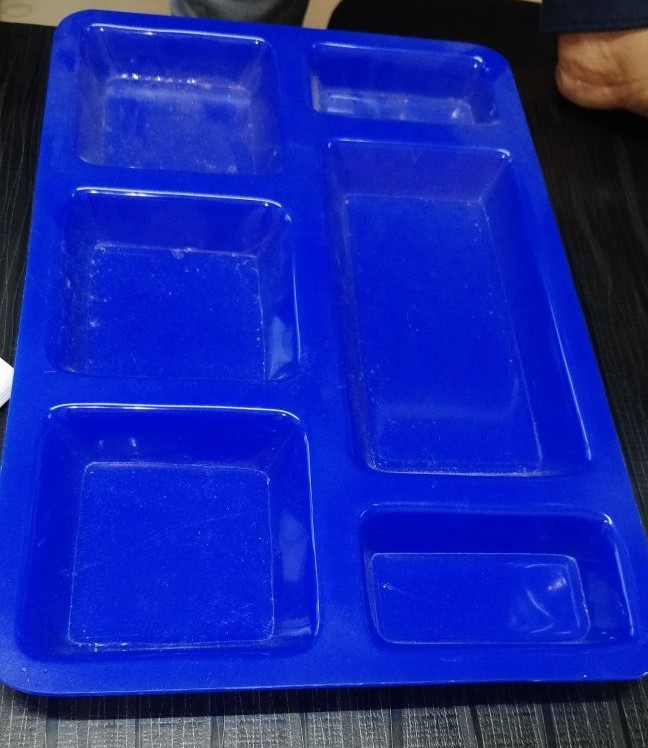 Rectangular Blue American Acrylic Plate, For Hotel, Size: 10x18 Inch
