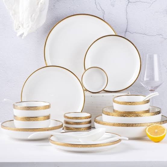 White Porcelain Dinnerware Set, 25