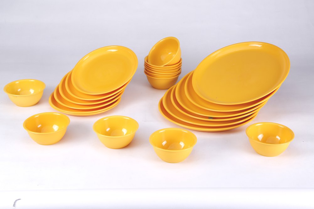 Fair Food Yellow 24 Piece Dinner Set, Packaging Type: Box