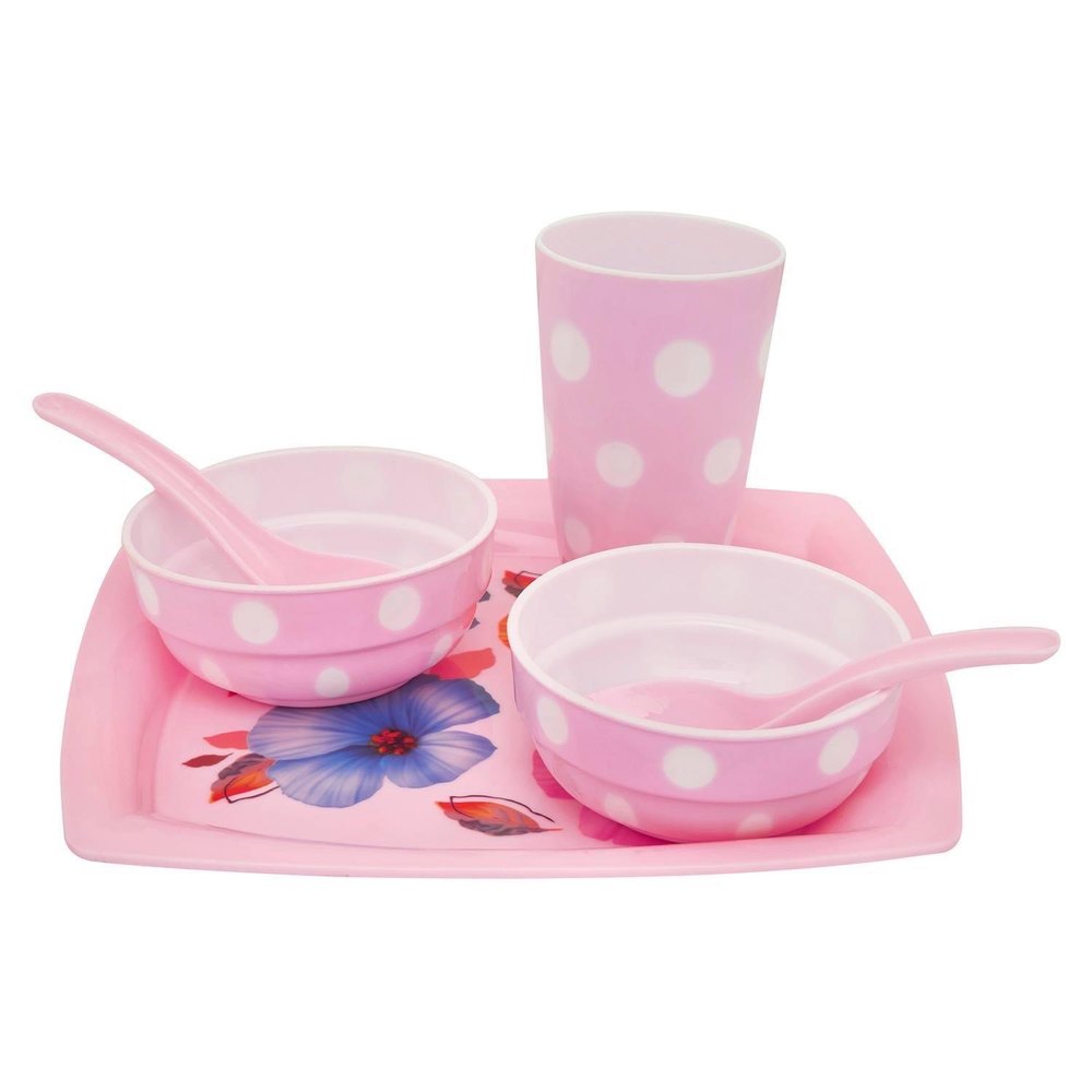 Seleno Plastic Yellow Plastic Dinner Set
